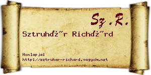 Sztruhár Richárd névjegykártya