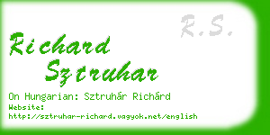 richard sztruhar business card