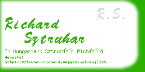 richard sztruhar business card